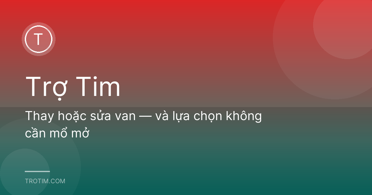 Thay hoặc sửa van — và lựa chọn không cần mổ mở